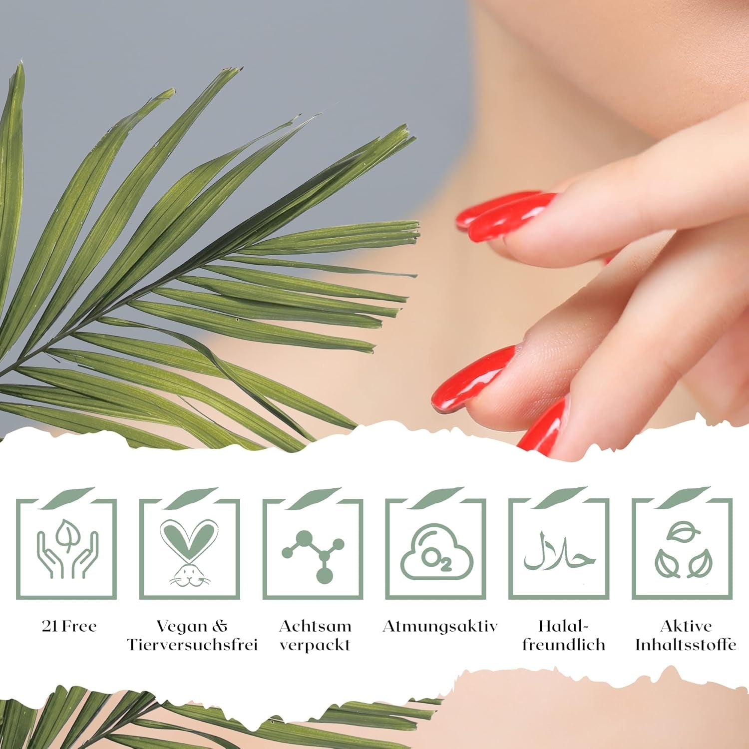Oja roșie cu uscare rapidă (Poppy Red) - ojă naturală cu formulă vegană - respirabilă, sustenabilă și de lungă durată, 14 ml