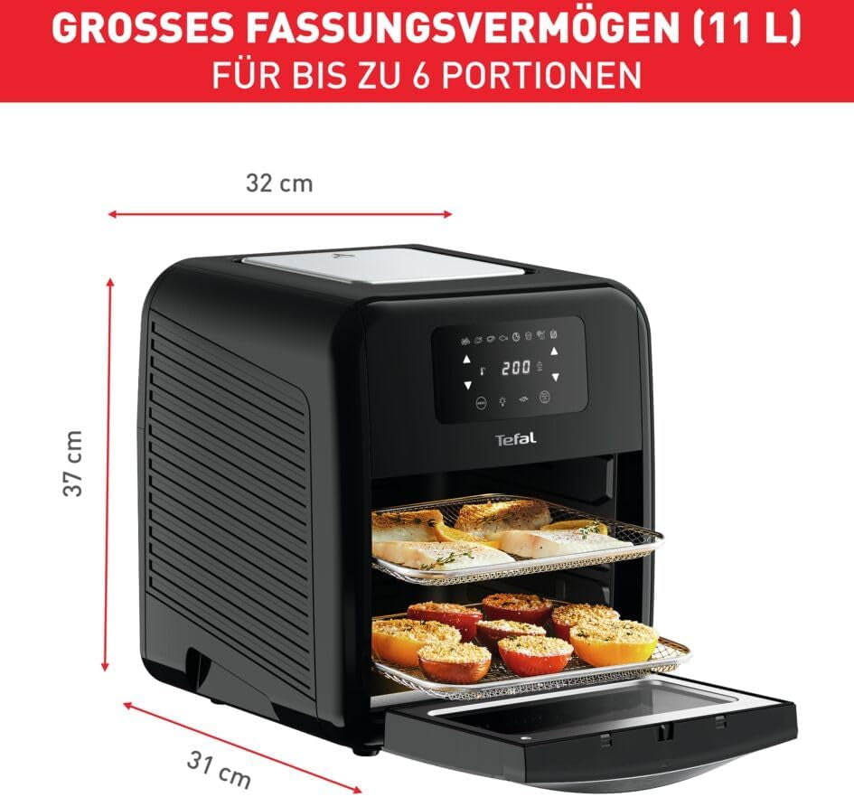 Tefal Easy Fry Oven & Grill 9-In-1 Hot Air Fryer, 11 L Pentru 6 porții, 7 accesorii, 8 programe, rețete online Electrocasnice Naty Shop