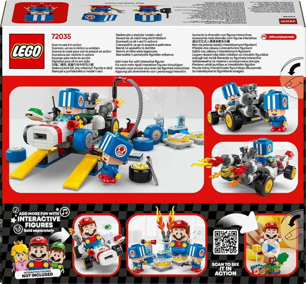 LEGO Super Mario: Mario Kart – Toad’s Garage Set, Nintendo Mechanic Toy with 2 Blue Toad Character Figures for Independent Play, Birthday Gift for Boys, Girls and Gamers Aged 8 Plus 72035