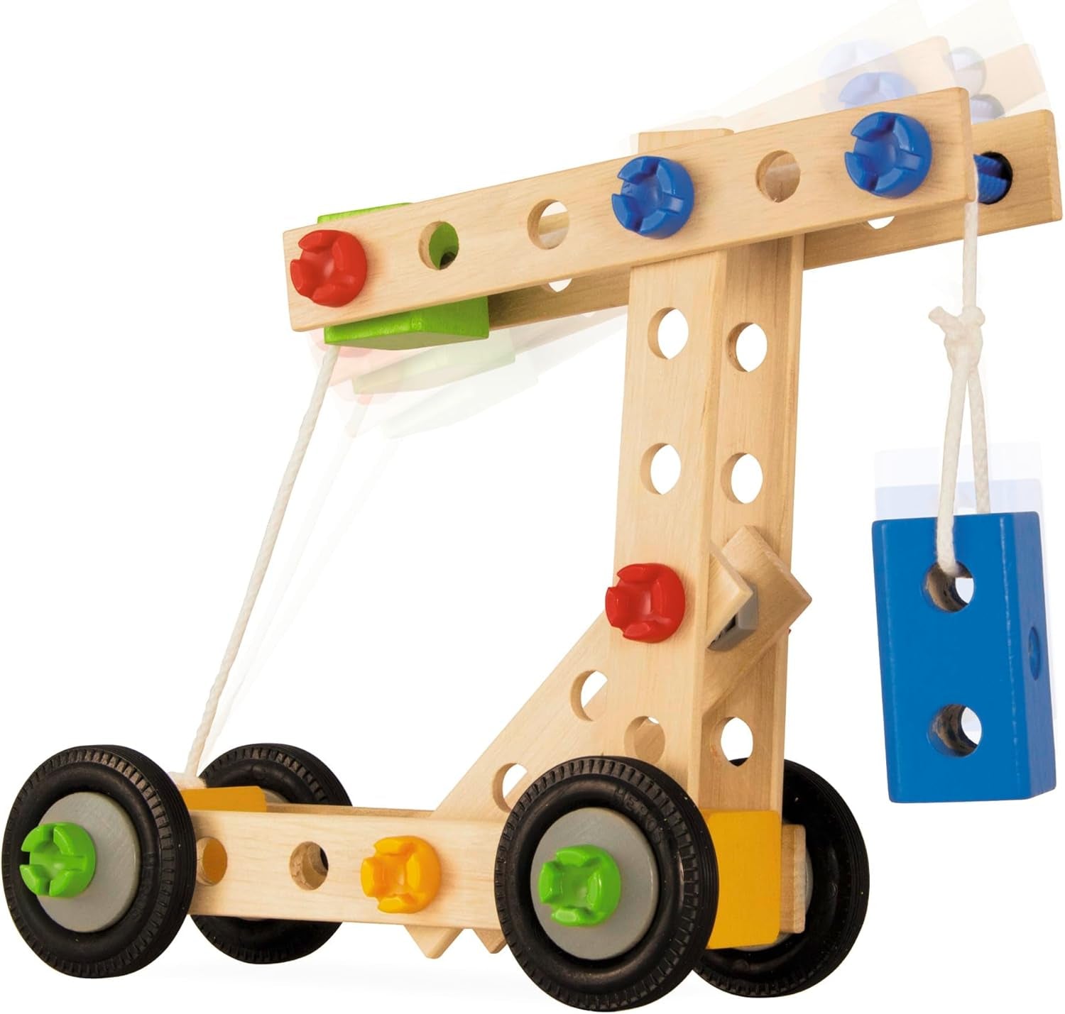 Eichhorn - Constructor Hubschrauber, 5 Verschiedene Modellvarianten, Konstruktionsspielzeug mit 120 Teilen,vielseitiges Holzspielzeug, aus 100% FSC zertifiziertem Buchenholz, ab 4 Jahren