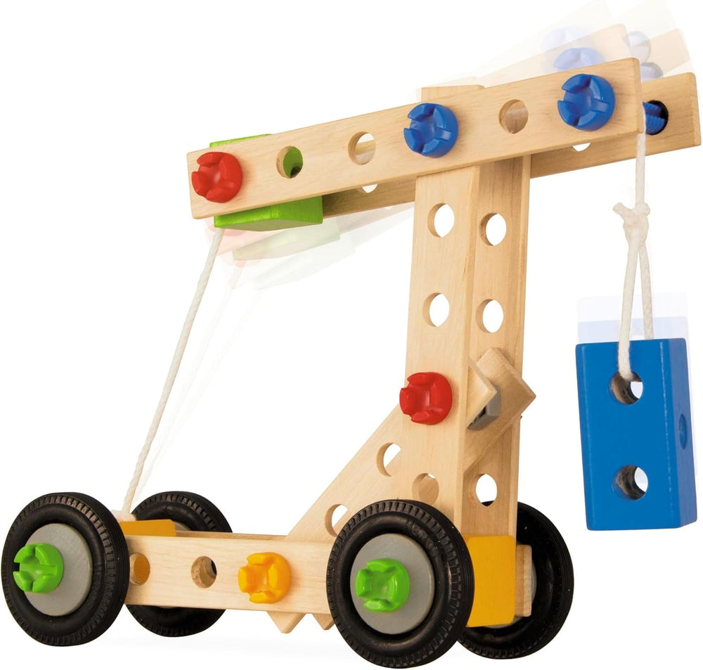 Eichhorn - Constructor Hubschrauber, 5 Verschiedene Modellvarianten, Konstruktionsspielzeug mit 120 Teilen,vielseitiges Holzspielzeug, aus 100% FSC zertifiziertem Buchenholz, ab 4 Jahren