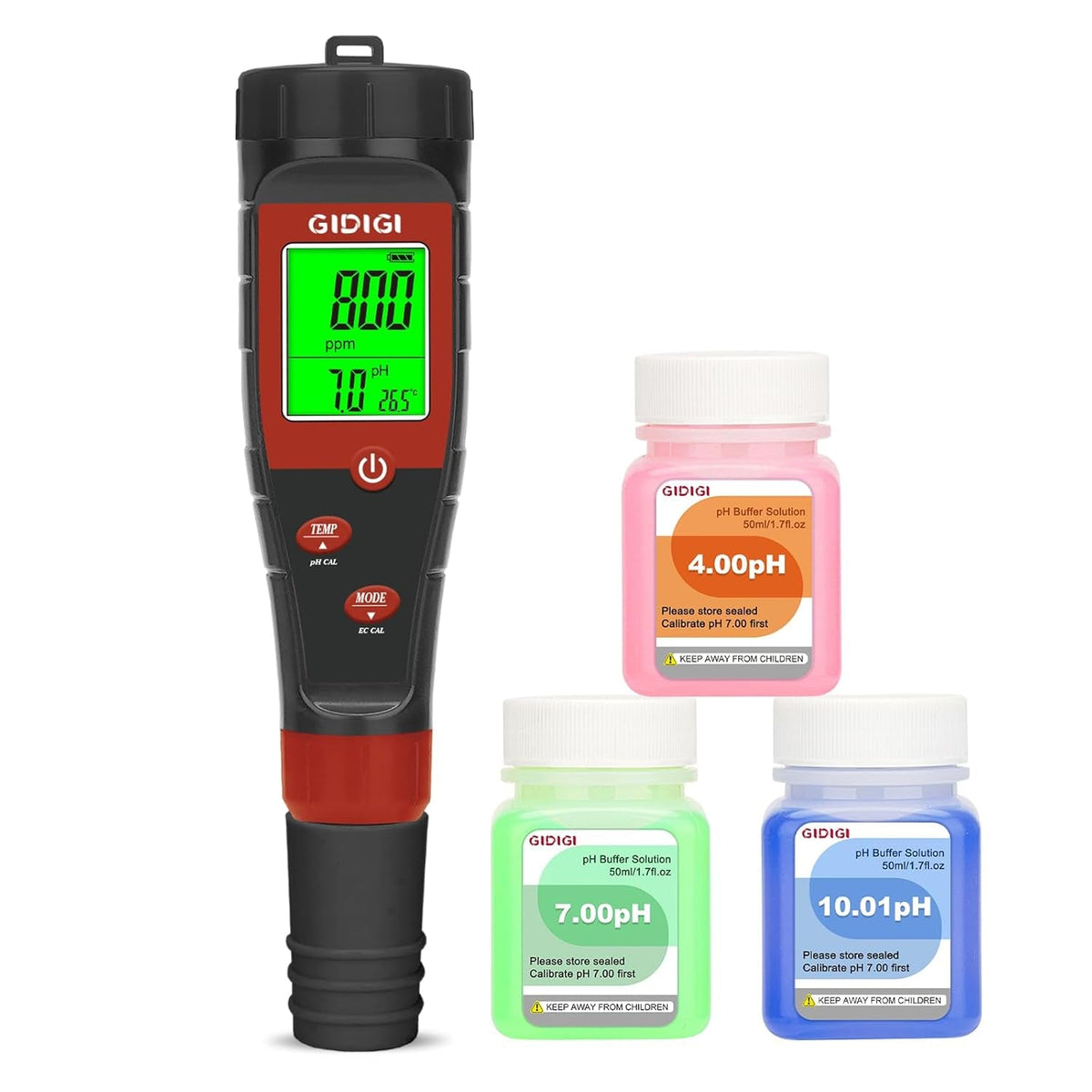 pH-metru pentru apă hidroponică, tester digital de pH pentru apă, tester TDS, test EC PPM pentru nutrienți ai plantelor, conductivitate 4 în 1, stilou pH pentru apă potabilă, DWC, plante de apartament
