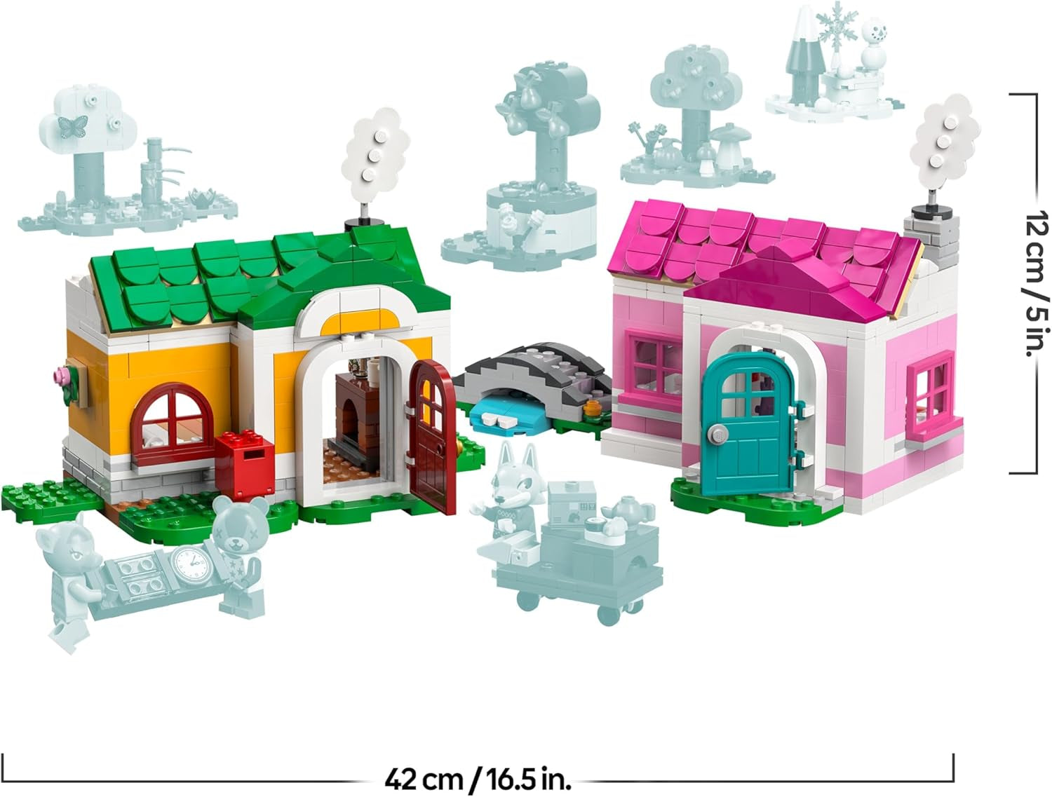 LEGO Animal Crossing - Kreative Häuser: Jahreszeiten voller Spaß - 2-in-1-Spielset mit 2 Spielhäusern, Minifiguren von Stitches, Feline & Grimm - Gamer Geschenk für Mädchen, Jungen ab 7 Jahren - 77057