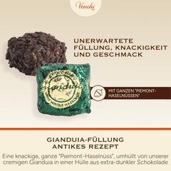 Venchi – Chocoviar Gianduia, praline la pungă de 1 kg, ciocolată Gianduia produsă exclusiv cu „alune de pădure Piemont”, fără gluten, fără coloranți artificiali și fără conservanți