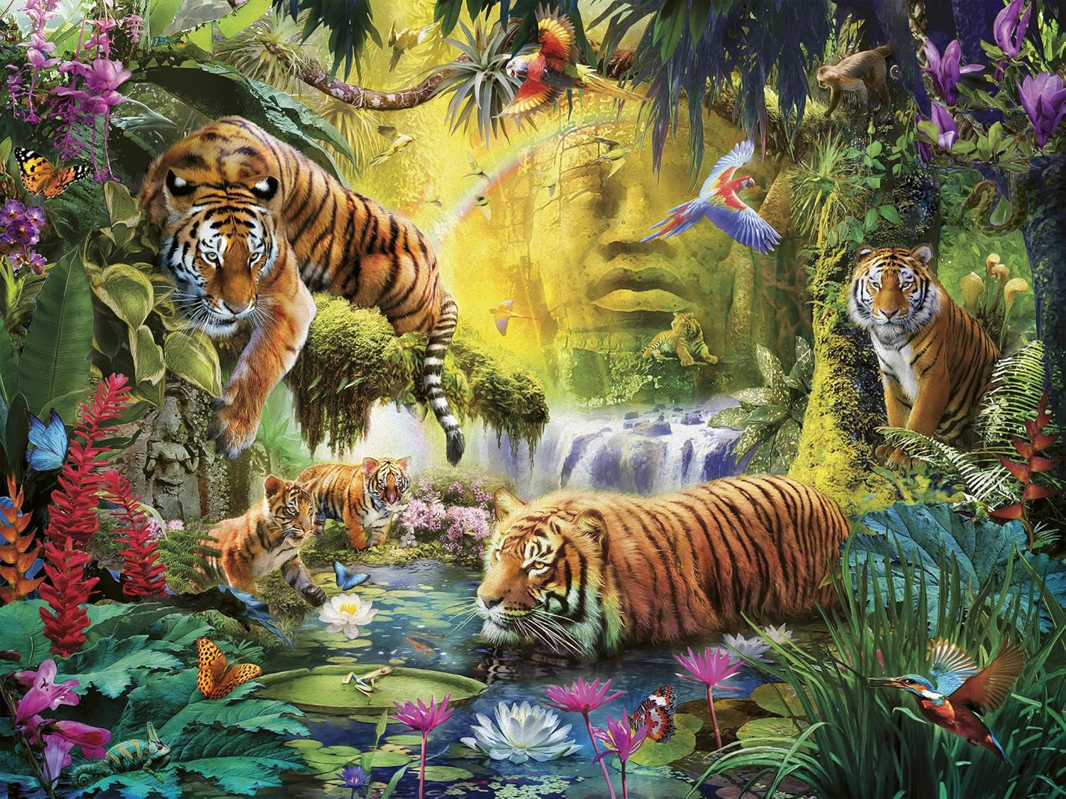 Ravensburger Puzzle 12000696 - Idilă la ochiul de apă - puzzle jigsaw de 1500 de piese pentru adulți și copii de peste 14 ani, puzzle cu motiv de tigru Puzzle Naty Shop Design nou