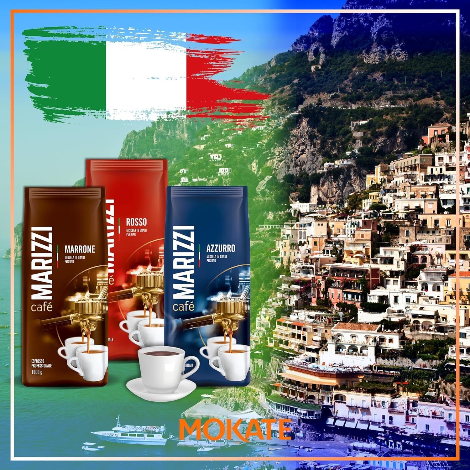 MARIZZI - Nero - 100% Arabika, Ganze Kaffeebohnen - 1kg, Frisch, Dunkel Geröstet, Nussiger Nachgeschmack, Ideal Für Gastronomie, Büro & Zuhause, Italienischer Kaffeegenuss, Aus Besten Ernte Amerikas
