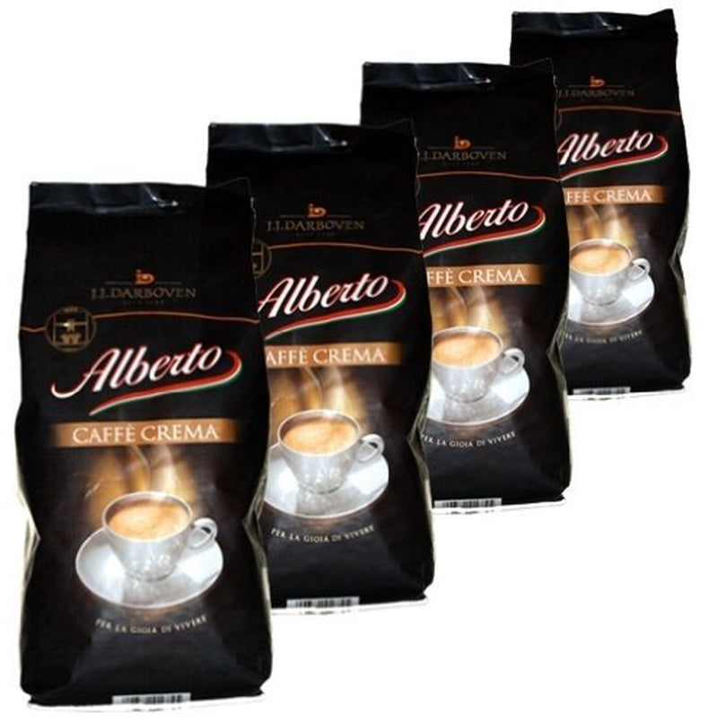 Boabe de cafea Alberto Crema, 1kg, pachet de 4 (4 x 1 kg)