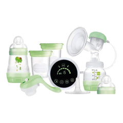 MAM Pompă de sân electrică și manuală 2 în 1, cu 9 niveluri de stimulare, conține 2 biberoane, pornire ușoară, verde Accesorii Hrana si Alaptare Bebe Naty Shop