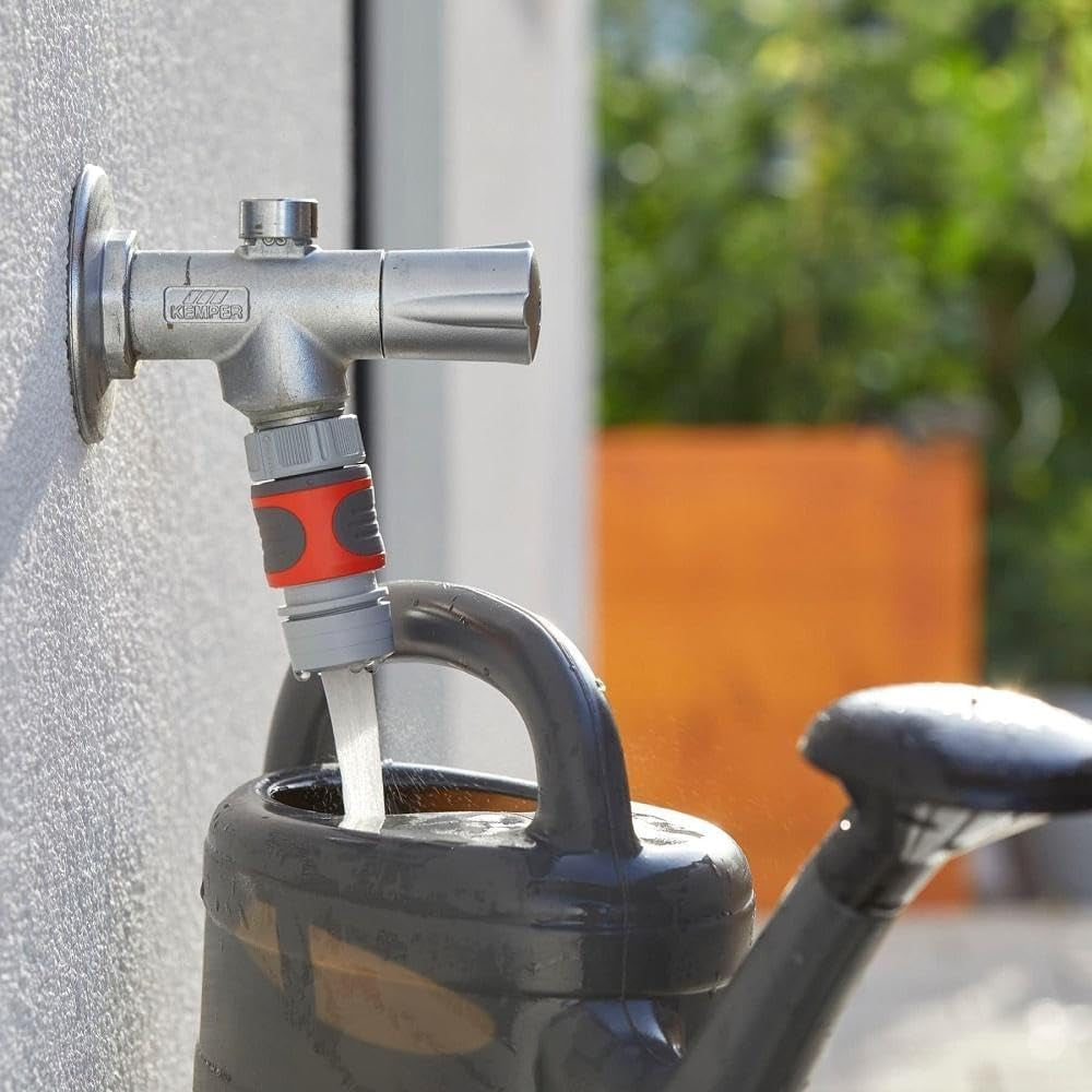 Adaptor aerator Gardena: Aerator pentru apă fără stropi la robinet, pentru conectarea la conectorul robinetului Gardena, pentru un jet de apă delicat, aerat și concentrat (2905-26)