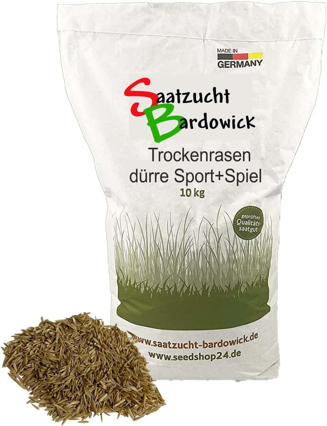 Sport + Spielrasen Strapazierfähig Gebrauchs - Rasenmischung Für Trockene Standorte Dürreresistente 10Kg Für Ca. 300 M² Sportrasen