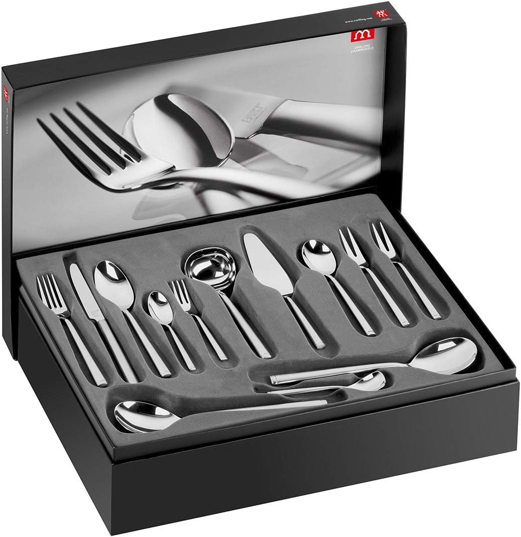 Set tacâmuri ZWILLING Senses, 68 piese, pentru 12 persoane, oțel inoxidabil 18/10/oțel cu lamă de calitate superioară, finisaj mat, argintiu Naty Shop Argintiu
