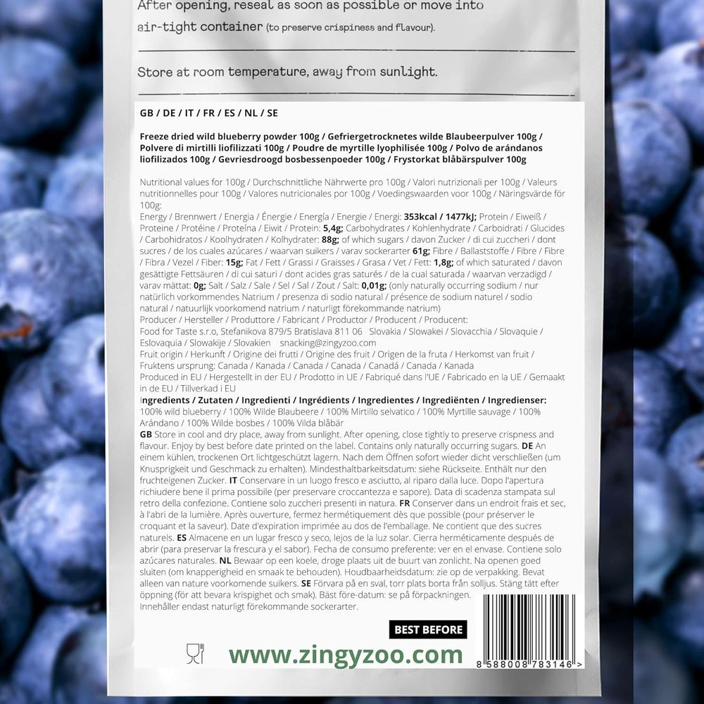 Afine uscate în pulbere | Vaccinium Myrtillus Pulbere de afine uscate prin congelare | Pulbere de afine sălbatice Pulbere de fructe de afine uscate prin congelare Pulbere de afine uscate prin congelare Produse deshidratate Naty Shop