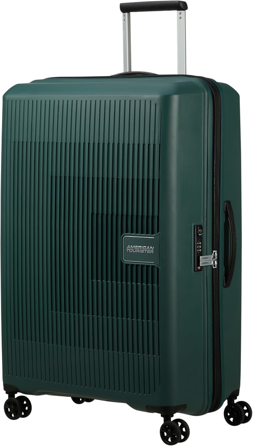 American Tourister Aerostep - Spinner L, Valiză extensibilă, 77 cm, 101.5/109 L, Portocaliu (Portocaliu aprins) Bagaje și echipament de călătorie Naty Shop Verde (Pădure închisă) L (77 cm - 101,5/109 L)
