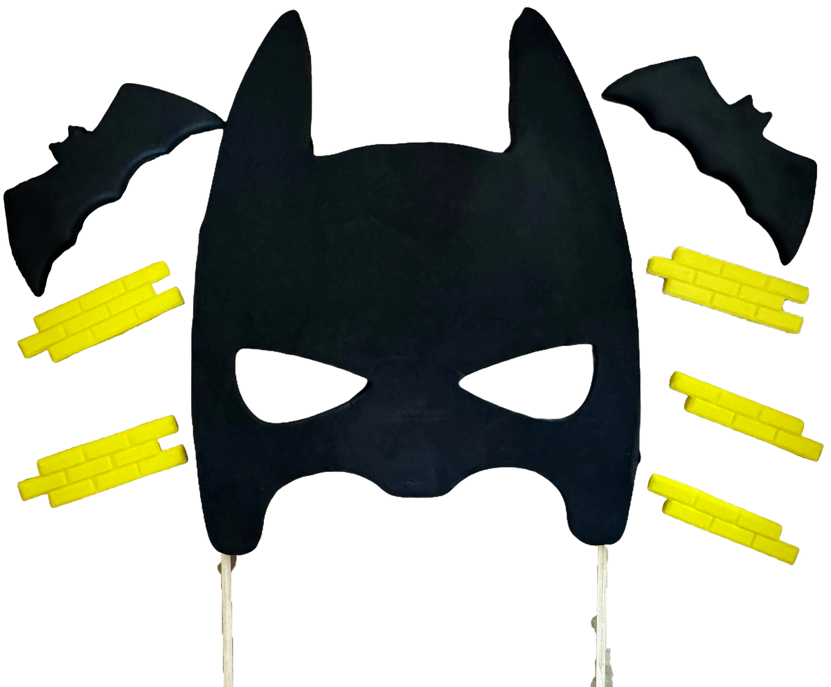 Set 8 decoratiuni comestibile din zahar, Batman Decoratiuni din Pasta de Zahar Naty Shop