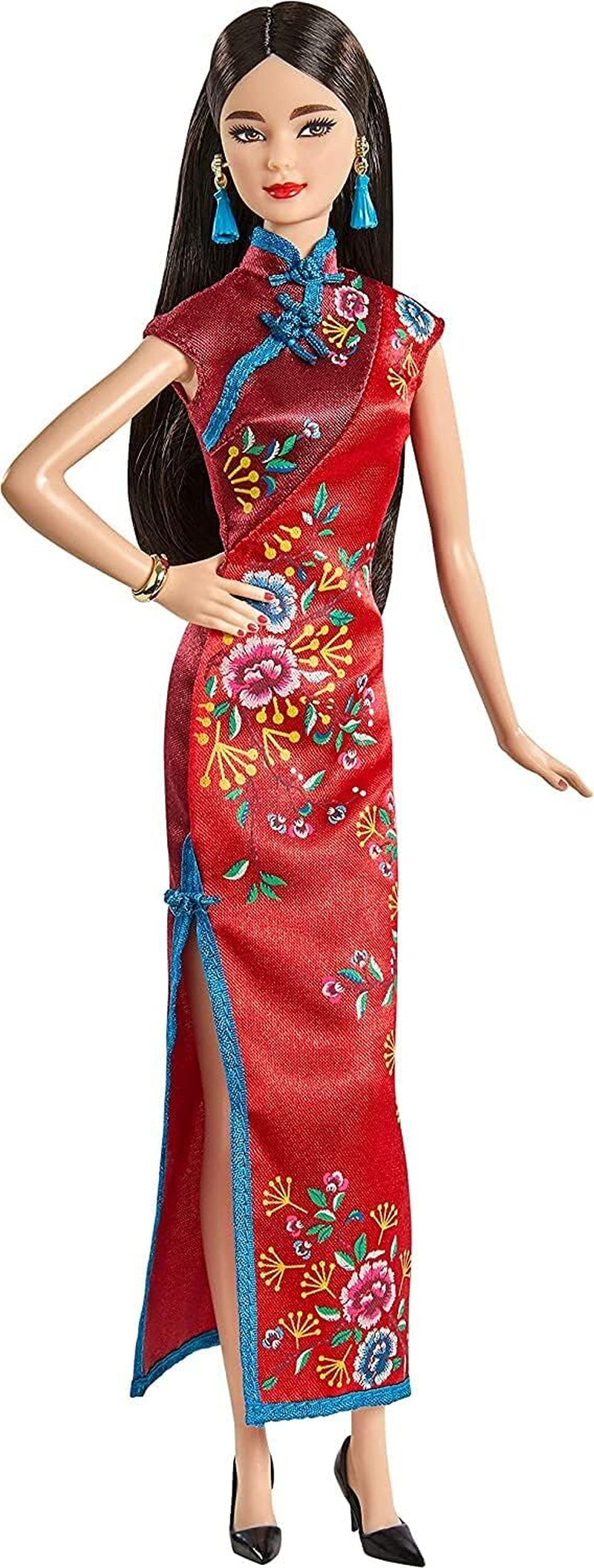 BARBIE Lunar New Year Puppe - Sammelfigur mit traditioneller Hanfu-Robe und chinesischen Drucken, inspiriert von Dunhuang-Höhlenmalereien, inklusive Puppenständer und Echtheitszertifikat, HJX35