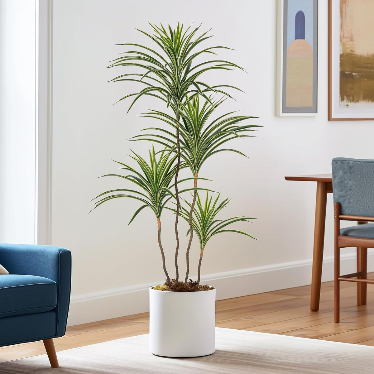 Künstliche Dracaena-Pflanzen Für Den Innenbereich, 120 Cm Hohe Künstliche Tropische Bodenpflanzen Für Den Innenbereich Hoher Künstlicher Topf Künstliche Bäume Für Die Dekoration Von Home-Office