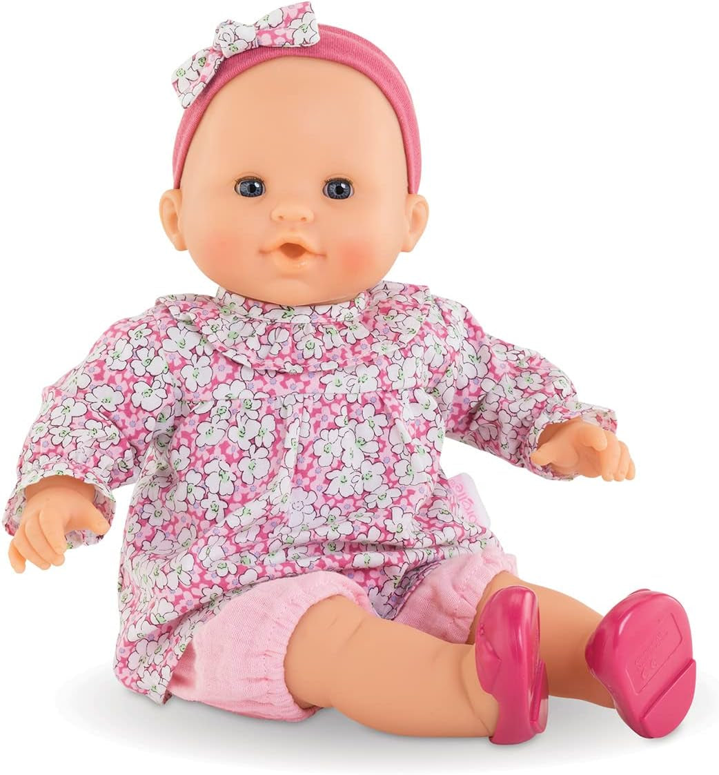 Corolle 9000130310 - Mon Grand Poupon Louise, Weichkörperpuppe, Schlafaugen, kann sitzen und Daumenlutschen, Vanilleduft, 36cm, ab 2 Jahren
