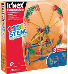 MINT-Forschung Getriebe-Baukastenset, K'NEX Bildung, Basic Fun, 79318, Lernset mit 3 funktionierenden Designs, Technik für Kinder, Konstruktionsspielzeug für Jungen und Mädchen Ab 8 Jahren