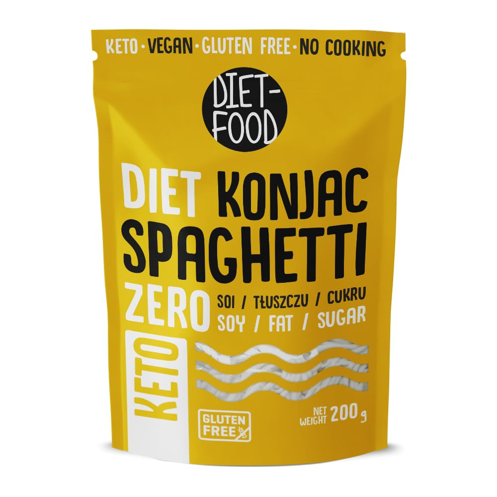 DIET-FOOD Orez instant Shirataki Konjac, conținut scăzut de carbohidrați, calorii scăzute, vegan, fără grăsimi, fără soia, fără gluten, keto-friendly, tăiței de orez pentru slăbit, 200 de grame