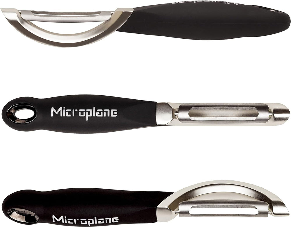 Decojitor profesional Microplane cu lamă dublă din oțel inoxidabil, ambidextru Peeler Naty Shop
