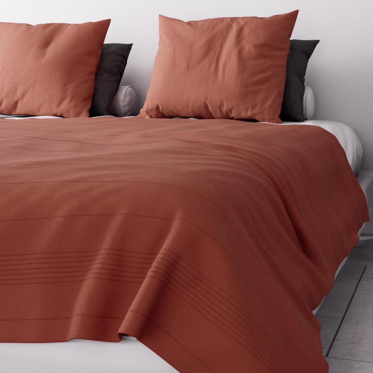 Soleil D'Ocre, Adele, cuvertură de pat, aruncare canapea, bumbac, roșu cărămiziu, 220 X 240 Cm Paturi si Cuverturi Besuche den Soleil d'ocre-Store Titlu implicit