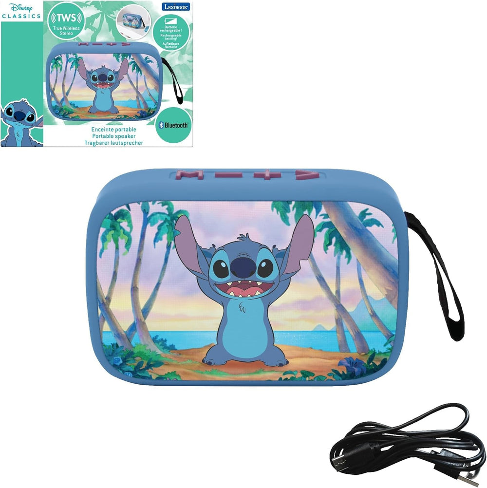 Lexibook Mattel Barbie - Tragbarer Bluetooth-Lautsprecher, kabellos, USB-C, SD/TF-Karte, wiederaufladbarer Akku, blau/rosa, BT018BB