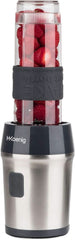 H.Koenig Smoothie Maker SMOO9 - Mini Standmixer - Mini Blender - 300 Watt - 570 Ml - Edelstahl - 2 Kunststofflaschen - Bpa-Frei, Grau Bucatarie Naty Shop