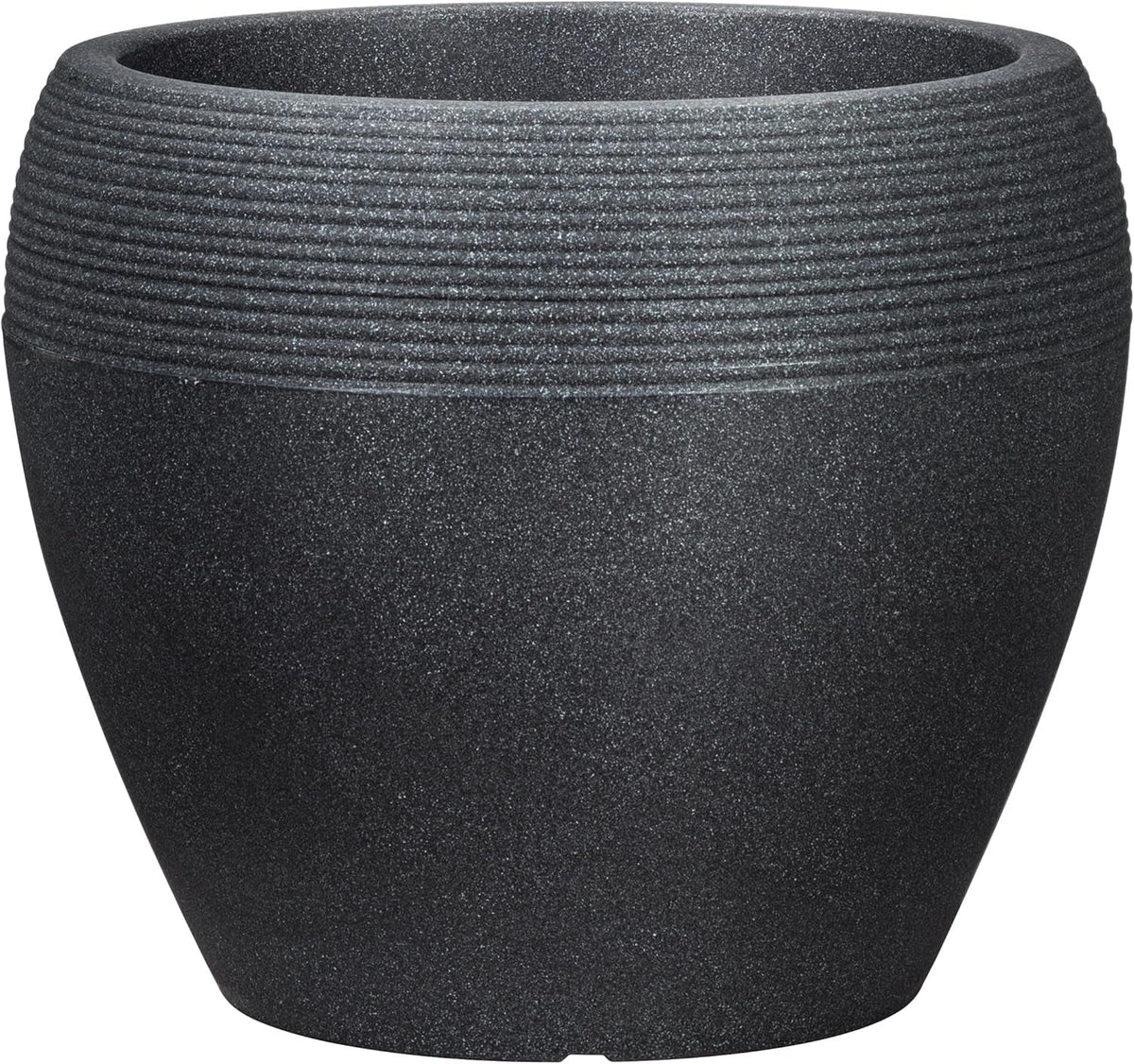 Scheurich Lineo, ghiveci din plastic, granit negru, diametru 30 cm, înălțime 24,1 cm, volum 11 l.