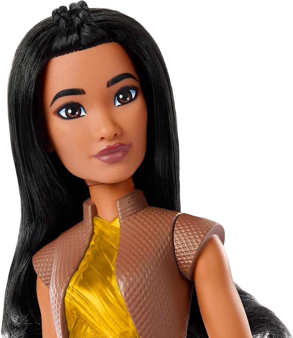 Jucărie Mattel Disney, Păpușă articulată Raya cu haine și accesorii, inspirată din filmul Disney, cadou pentru copii, HLX22