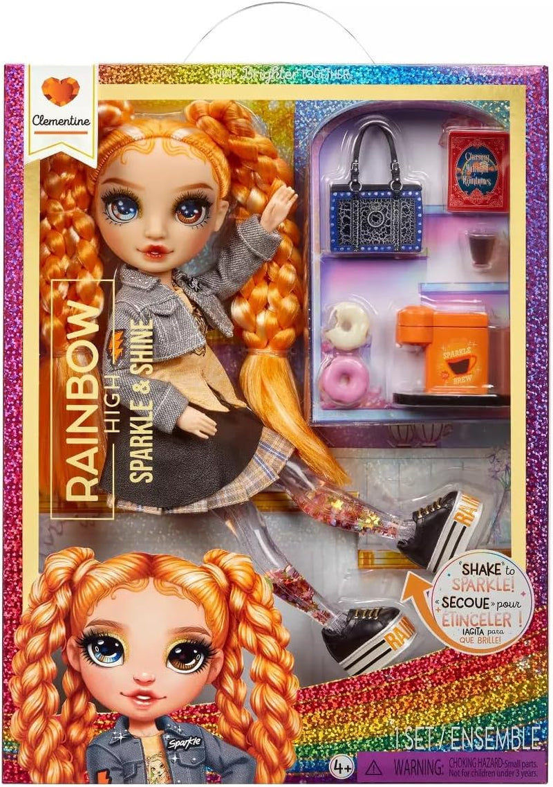 Rainbow High Sparkle & Shine Doll - Dawn - 28 cm Modepuppe mit Korallenrotem Haar und Magischen Zauberblasen in den Beinen, Farbe, zum Stylen und Spielen, Sammlerstück, Für Kinder von 4 bis 12 Jahren