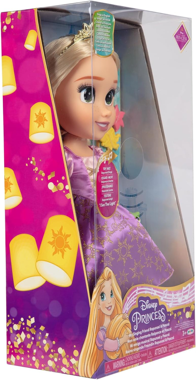 Disney Princess Singende Rapunzel Puppe 35 cm, singt „I See The Light“, inklusive Zubehör für mehr Spielspaß, perfekt Mädchen ab 3 Jahren, Lila