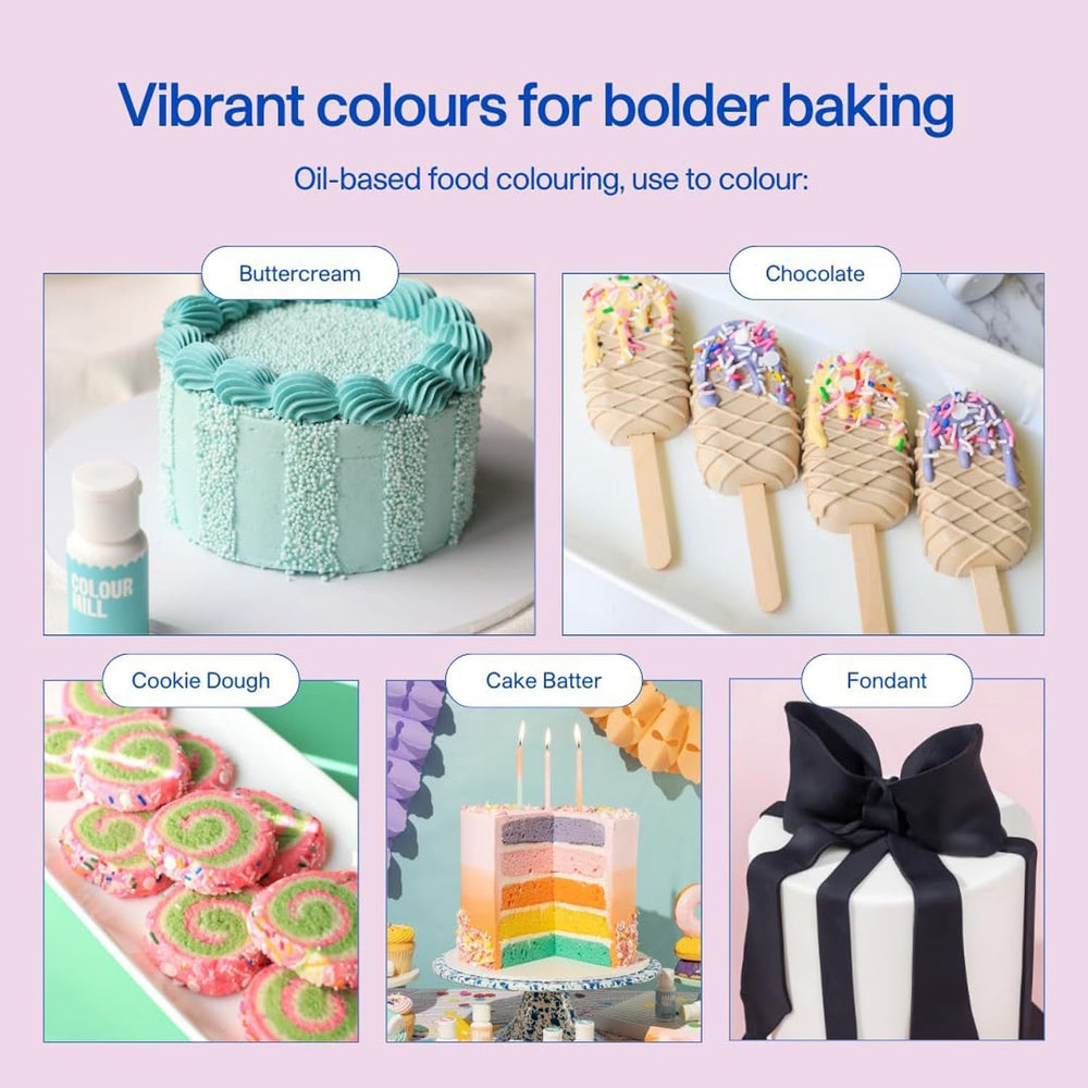 Colorant alimentar Colour Mill Oil Blend Midnight Oil - Colorant alimentar pentru ciocolată, fondant, brioșe, prăjituri, copt, macaroane - Colorant alimentar pentru decorarea torturilor - 100 ml
