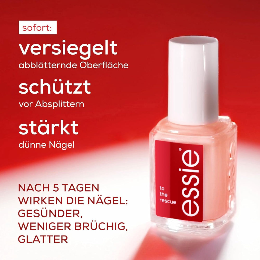 Kit Essie Nail Rescue: Ulei de unghii și cuticule cu aromă de caisă + Oja reparatoare To the Rescue pentru îngrijirea unghiilor