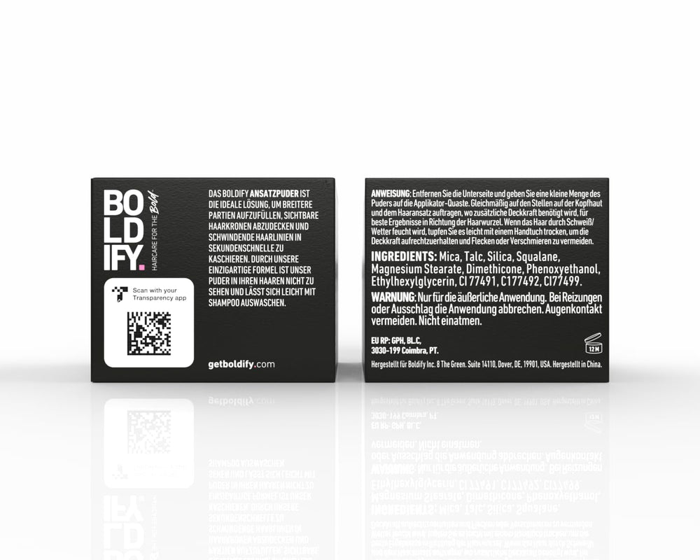 BOLDIFY pulbere rădăcină 4g - corector de păr pentru îngroșarea părului pentru femei și bărbați, acoperire gri pentru 48h, machiaj de păr rezistent la apă pentru a ascunde rădăcinile (negru) Vopsea pentru par Naty Shop