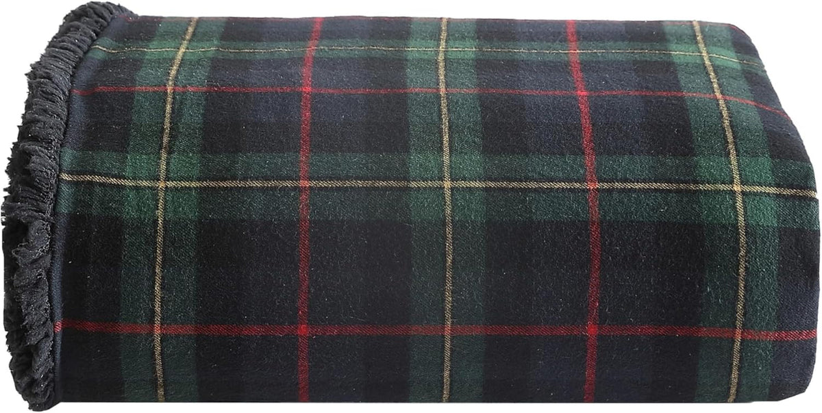 Eddie Bauer pătură, flanelă de bumbac, decorațiuni interioare, reversibilă, lenjerie de pat sherpa, carouri de pin, aruncare Plapumi si pilote Naty Shop Pine tartan, roșu/verde/antracit Aruncați