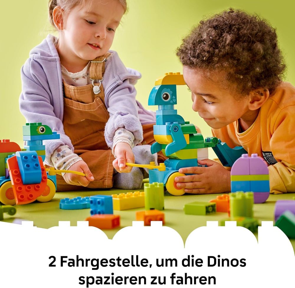 LEGO DUPLO Town Dinos auf Rädern 3-in-1-Set - Spielzeug für Mädchen & Jungen ab 3 Jahren - Diplodocus und T. rex, Triceratops & Stegosaurus oder Pteranodon & Parasaurolophus Dinosaurierfiguren - 10451