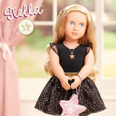 Our Generation - Stella - 46 cm Starry Fashion Starter Puppe - Blondes Haar und helle, himmelblaue Augen - 3 Outfits & Styling-Accessoires in Geschenkbox - Spielzeug für Kinder ab 3 Jahren