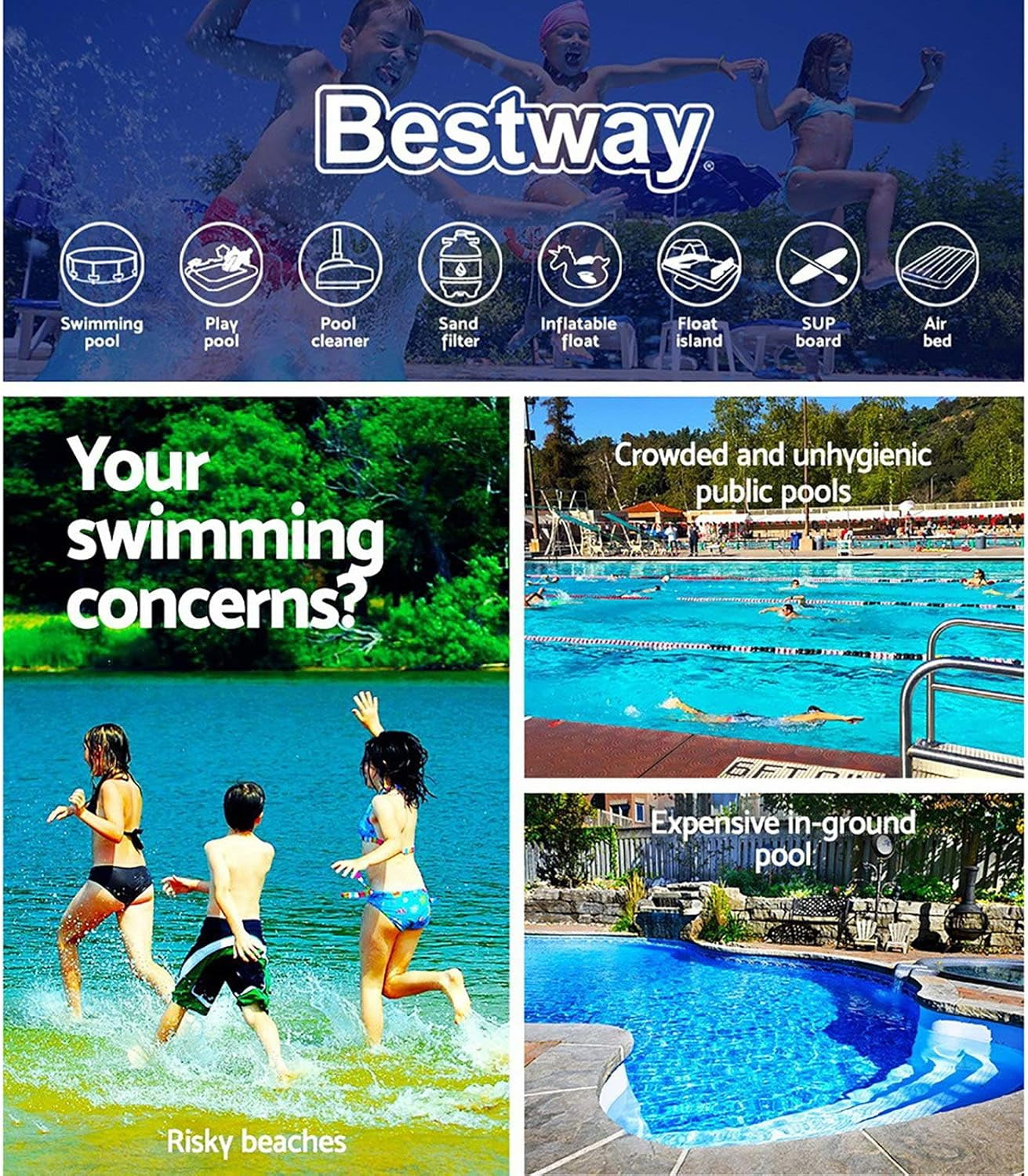 Piscină pentru copii Bestway Deep Dive Ø 183 x 33 cm