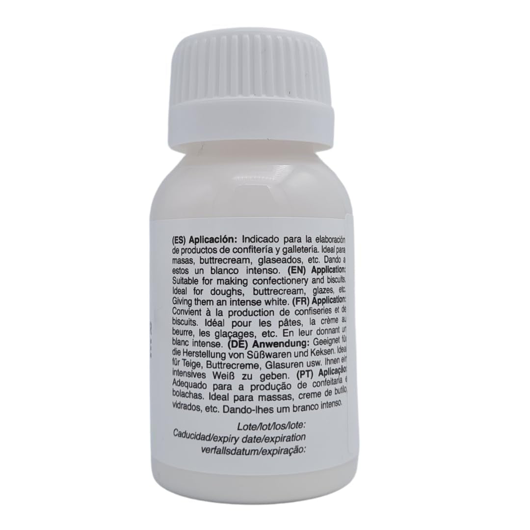 Azucren, Colorant alimentar pentru decorarea torturilor, copt, fursecuri, macaroane, culoare alb pur, colorant alimentar concentrat în formă de gel pentru cremă de unt, pastă de zahăr, glazură regală și mixuri pentru prăjituri, 60 g