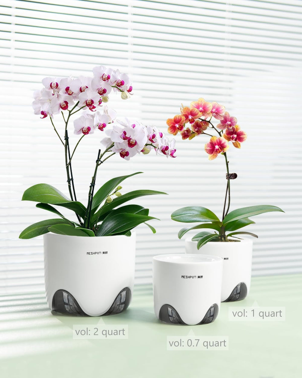 Ghivece pentru orhidee cu găuri de drenaj pentru transplantare, circulație excelentă a aerului, 2 bucăți, plastic cu strat dublu, jardinieră ceramică pentru orhidee, ghiveci transparent pentru orhidee, decorativ