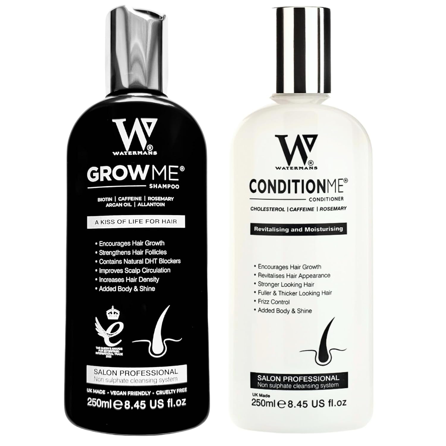 Șampon pentru creșterea părului, balsam pentru creșterea părului Watermans, biotină, ulei de argan, alantoină, rozmarin, niacinamidă B3, proteine de lupin cu multe alte vitamine pentru creșterea părului. Ingrijirea parului Naty Shop Titlu implicit