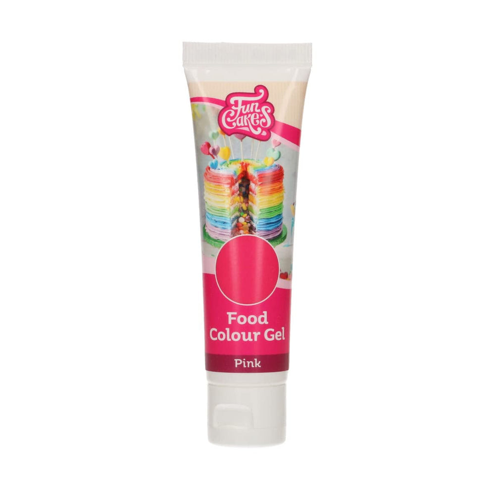 Funcakes Gel Colorant Alimentar Roz: Colorant alimentar foarte concentrat pentru aluat, cremă, fondant și marțipan. Dozare ușoară. Picătură individuală pentru a crea culori vibrante. Halal. 30 g.