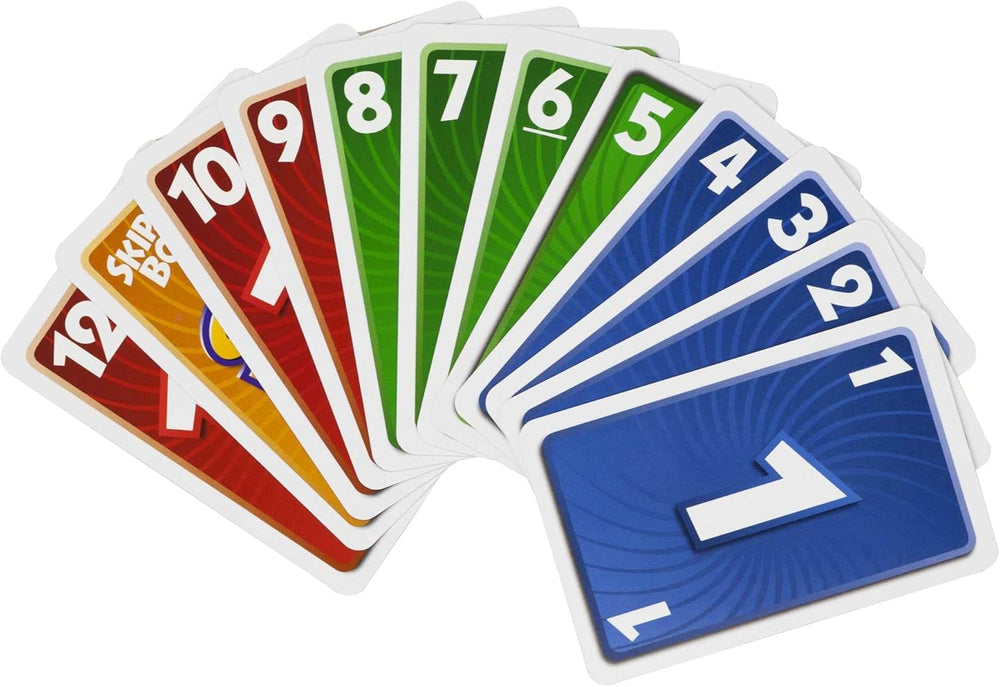 Mattel Games Skip-BO, Joc de cărți pentru familie, Perfect ca joc pentru copii, joc de călătorie sau joc pentru adulți, Joc de societate, pentru 2-6 jucători, Vârste 7+, 52370