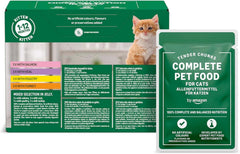 Hrană umedă pentru pisici tinere de la Amazon, selecție mixtă în jeleu, 1,2 kg (12 pliculețe a câte 100 g)