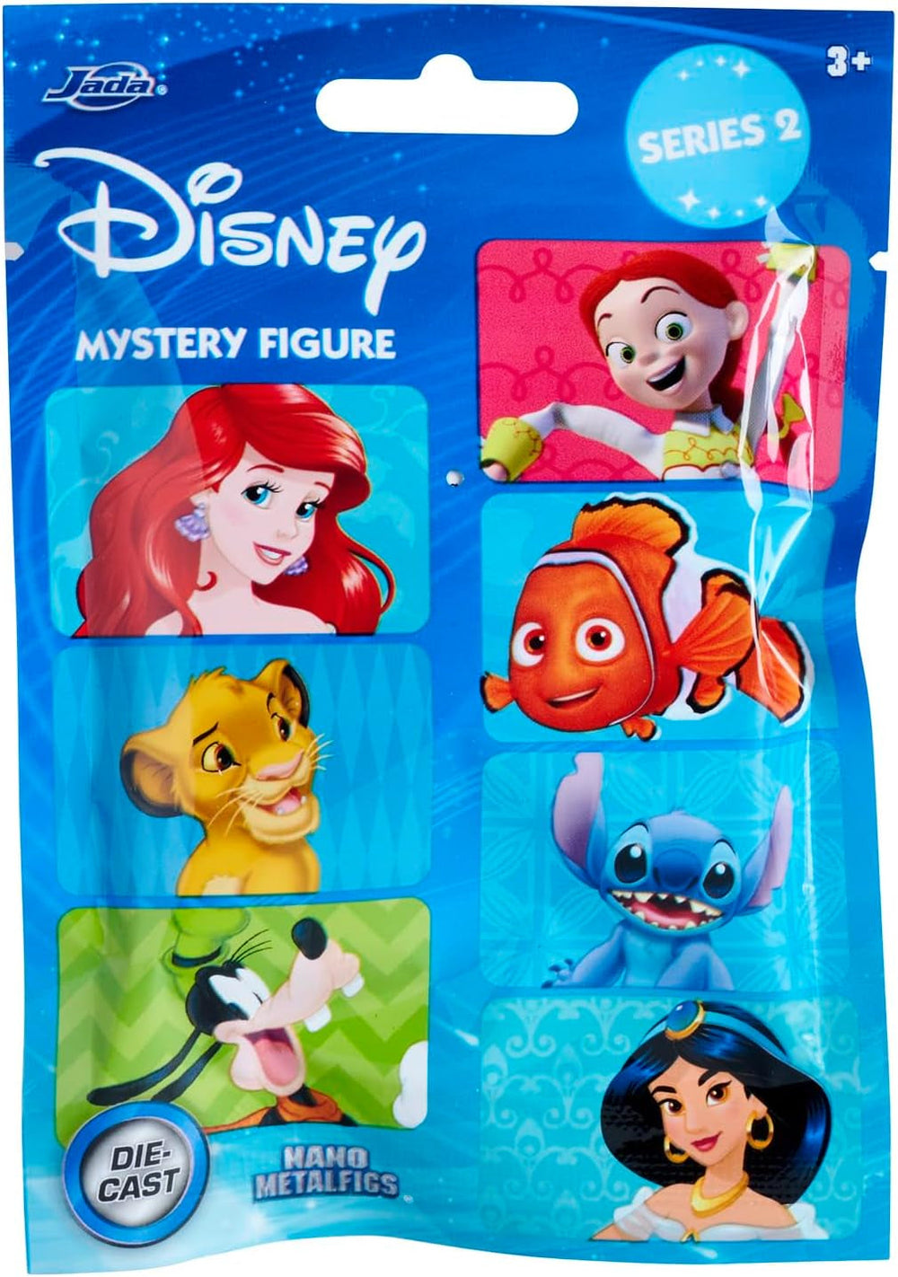 Jada Toys Disney Figure (1X Mystery Figure in Blind Pack) - 1 Surprise Collectible Figure From 12 Disney Figures, Nano Metal Figure (4Cm) For Kids & Fans Ages 3+, Series 2, Black Action figures Naty Shop