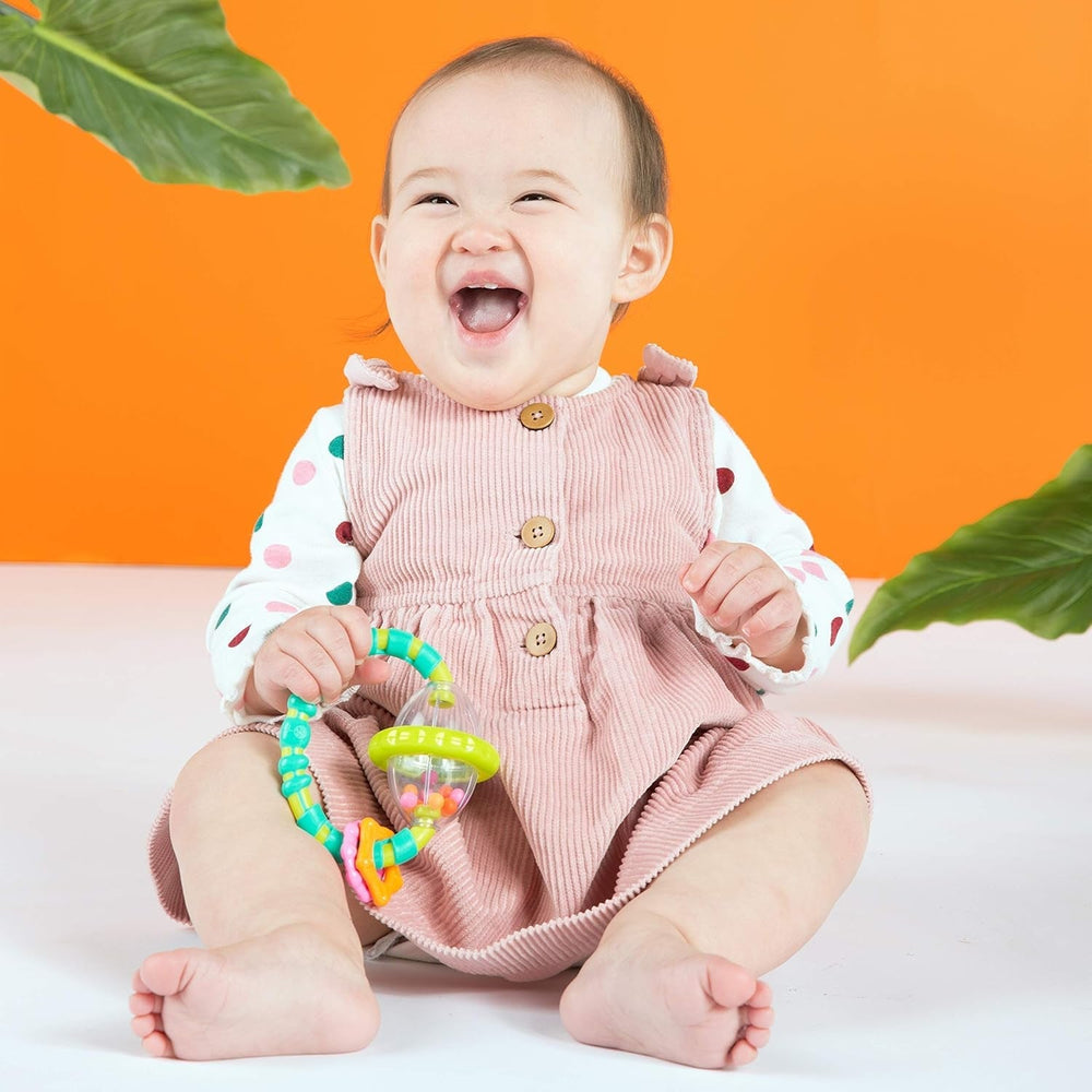 Set cadou Bright Starts Little Shakers cu 6 piese - Zornăitoare și jucării de dentiție pentru bebeluși, fără BPA, ușor de prins, unisex, pentru nou-născuți+