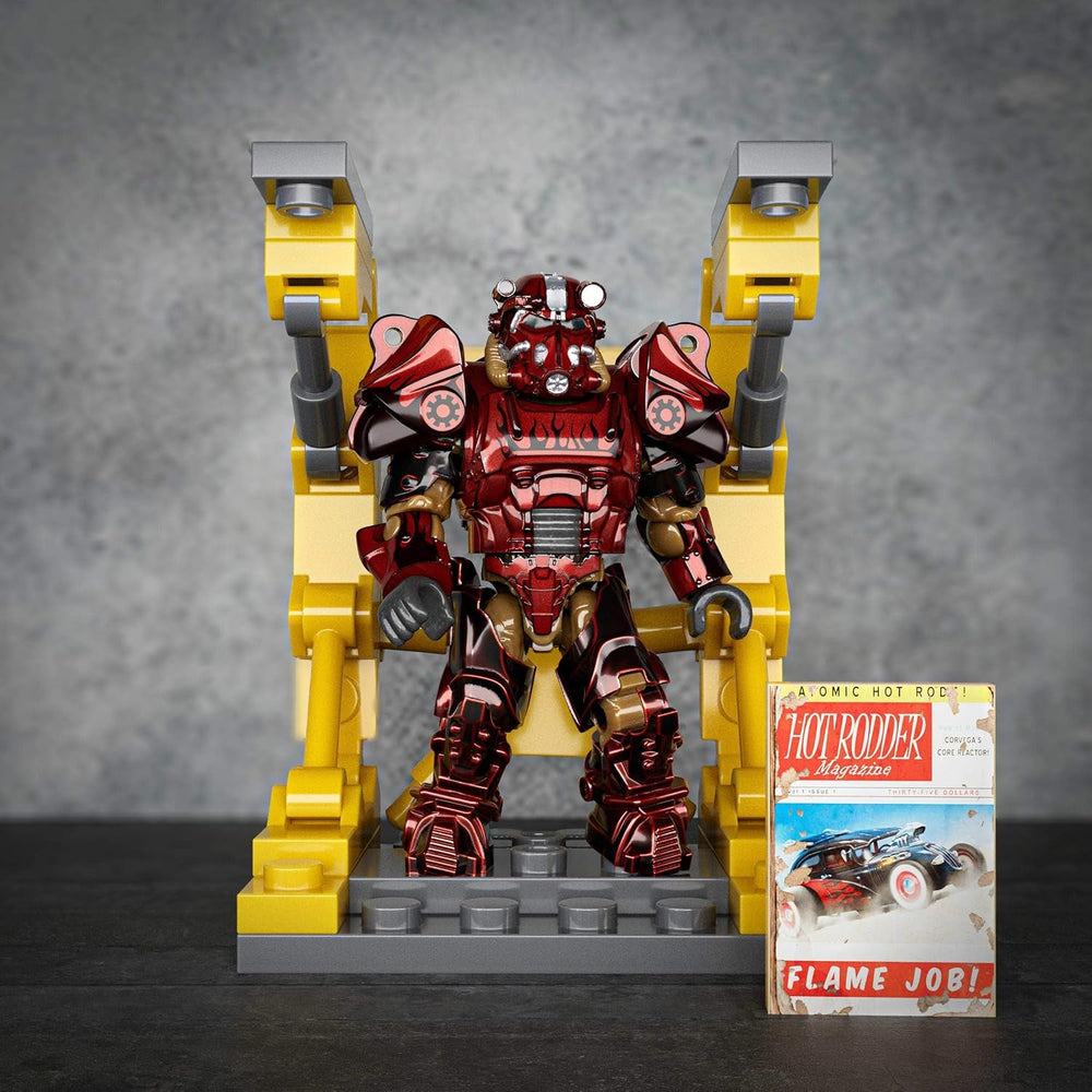 MEGA Fallout Actionfigur Bauspielzeug, T-60 Power Armor Collection mit 327 Teilen, 5 Mikro-Actionfiguren und Zubehör, für Sammler