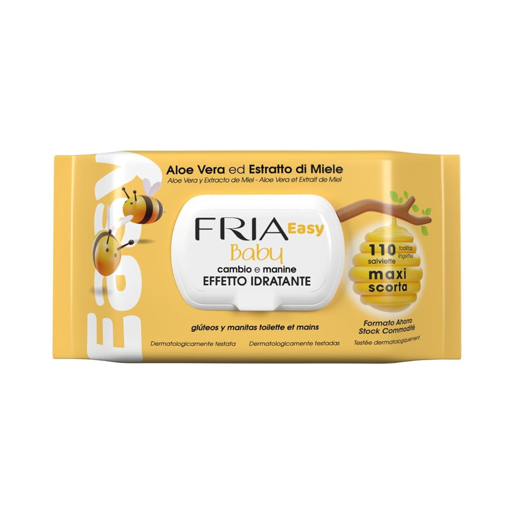 Șervețele umede Easy Baby, cu aloe vera și extract de miere cu efect hidratant pentru piele, testate dermatologic, pachet de 20 de șervețele