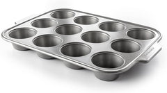 Tavă de brioșe Kitchenaid pentru produse de copt din oțel aluminizat, antiaderentă, rezistentă la cuptor, se poate spăla în mașina de spălat vase, gri Matrite si tavi pentru copt Naty Shop