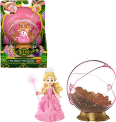 Mattel Universal Pictures Wicked Glindas schwebende Blase, Spielset mit Fahrzeug und Kleiner Glinda-Puppe im bekannten Look, inspiriert vom Film, JFM25, [Mehrfarbig]